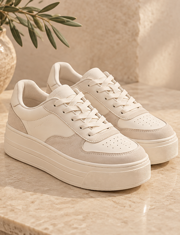 Tenis claros con plataforma, imagen ilustrativa